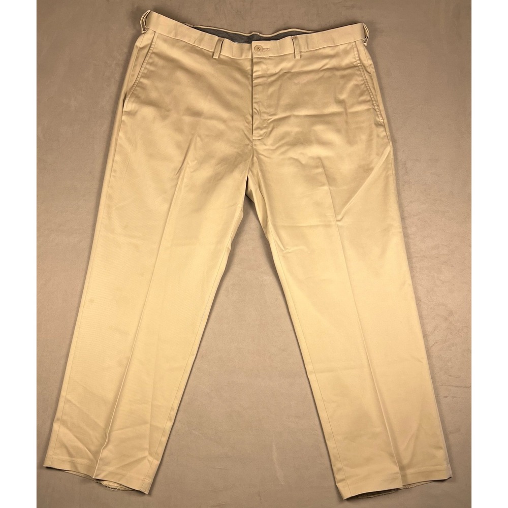 Haggar Mens Premium No‎ Iron Khaki Pants Classic Fit Tan Beige 40x29 HC1025593